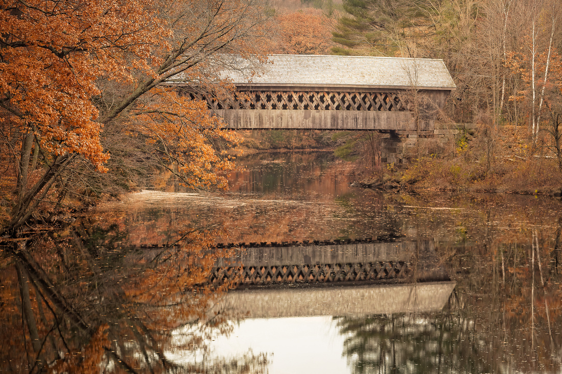 New Hampshire covered bridge, November.